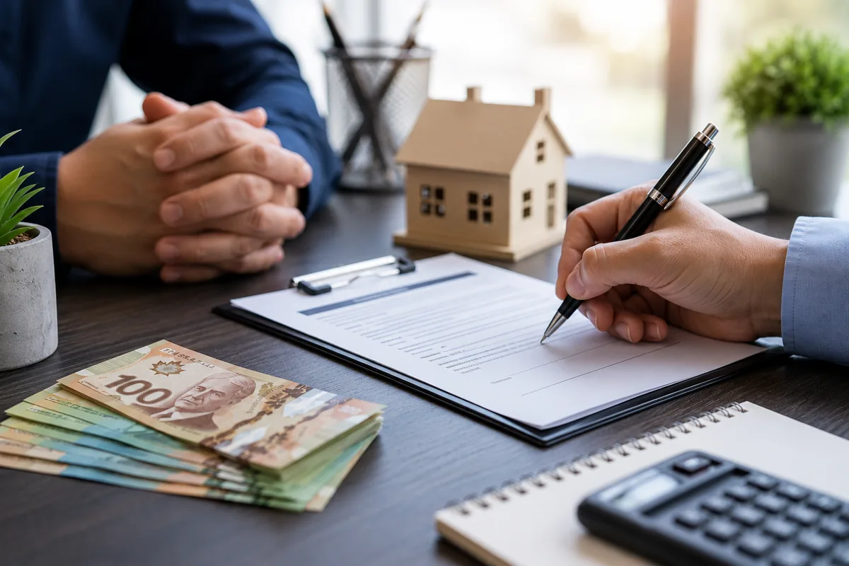 Signature d'un contrat de prêt privé encadré par l'AMF au Québec